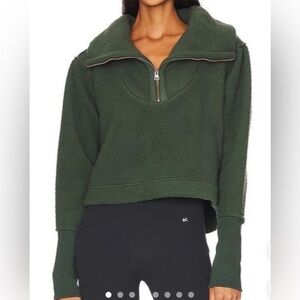 Free People Fleece Poppy Pullover Cropped Sweatshirt